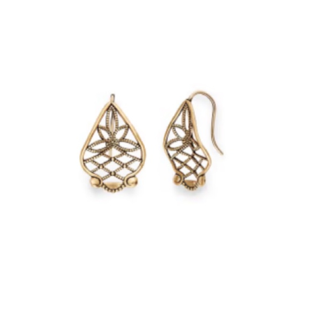 NWT Alex and Ani Filigree Pineapple Earrings Rafaelian Gold